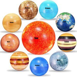 10PCS Solar System Planet Foam Balls Stress Relief Balls and Educational Toy